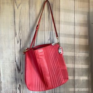 Coach Edie Stitch Pleated Shoulder Bag - Geranium